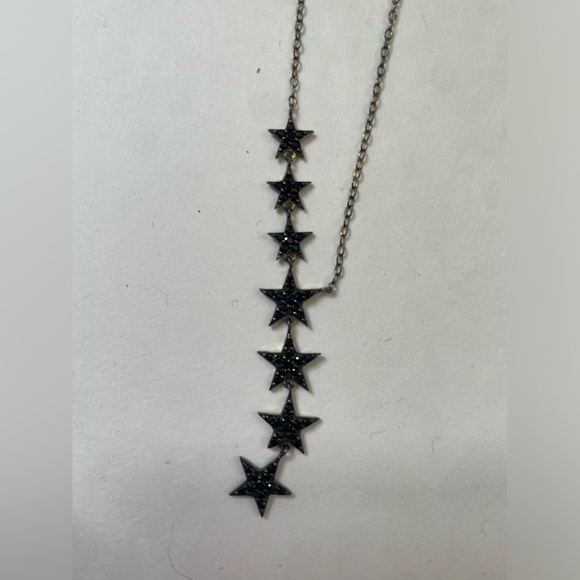 Hues Black Rhinestone Star Necklace - Picture 3 of 3